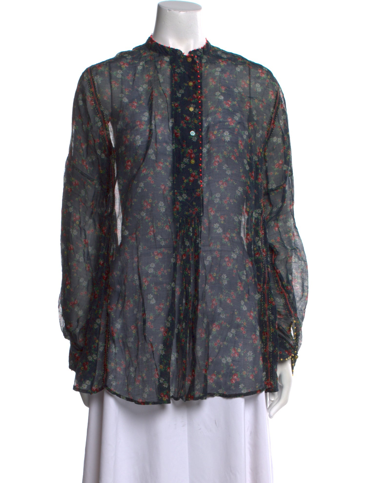 Péro Floral Print Mock Neck Blouse