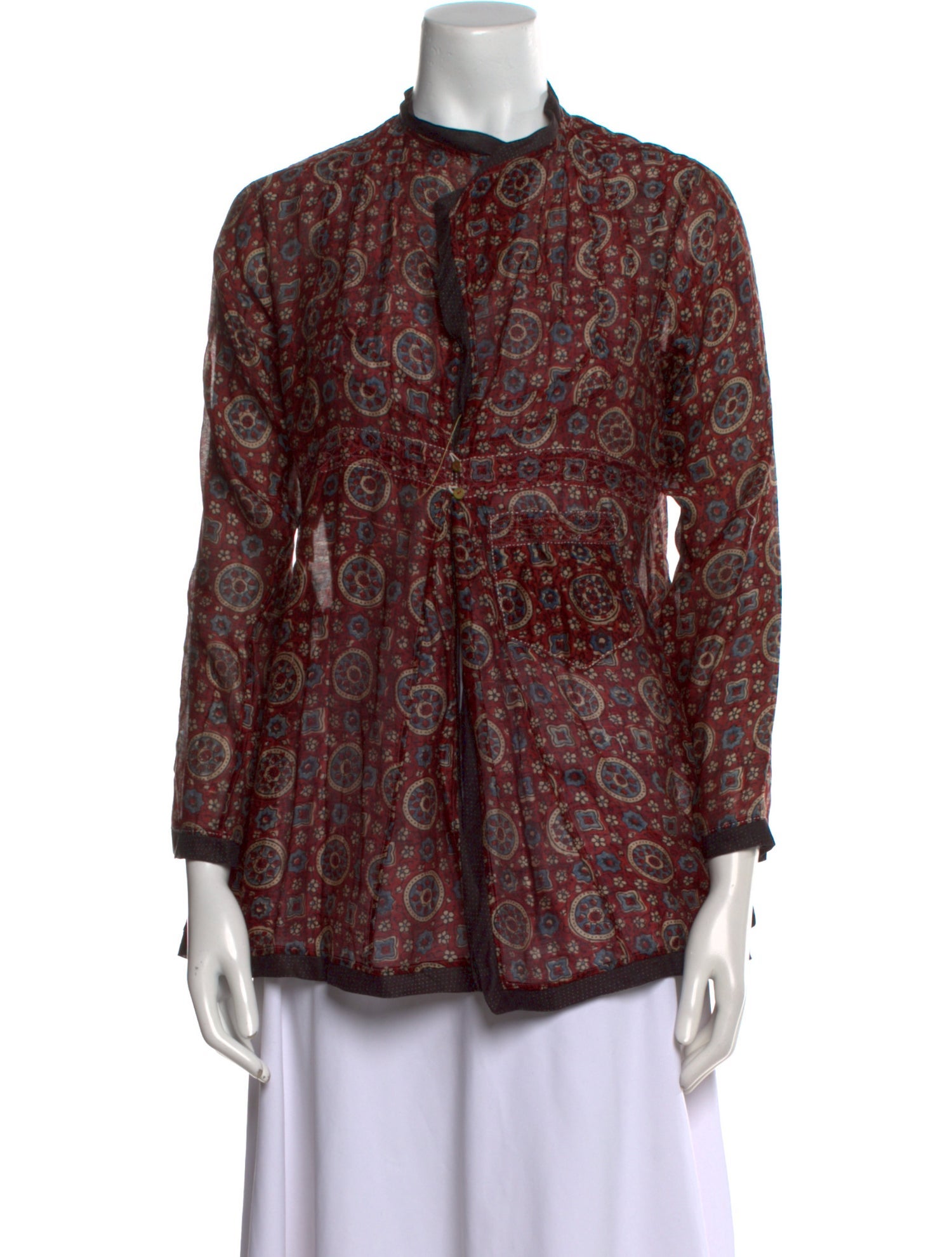 Péro Paisley Print Mock Neck Blouse