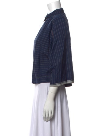 Péro Linen Striped Crop Top