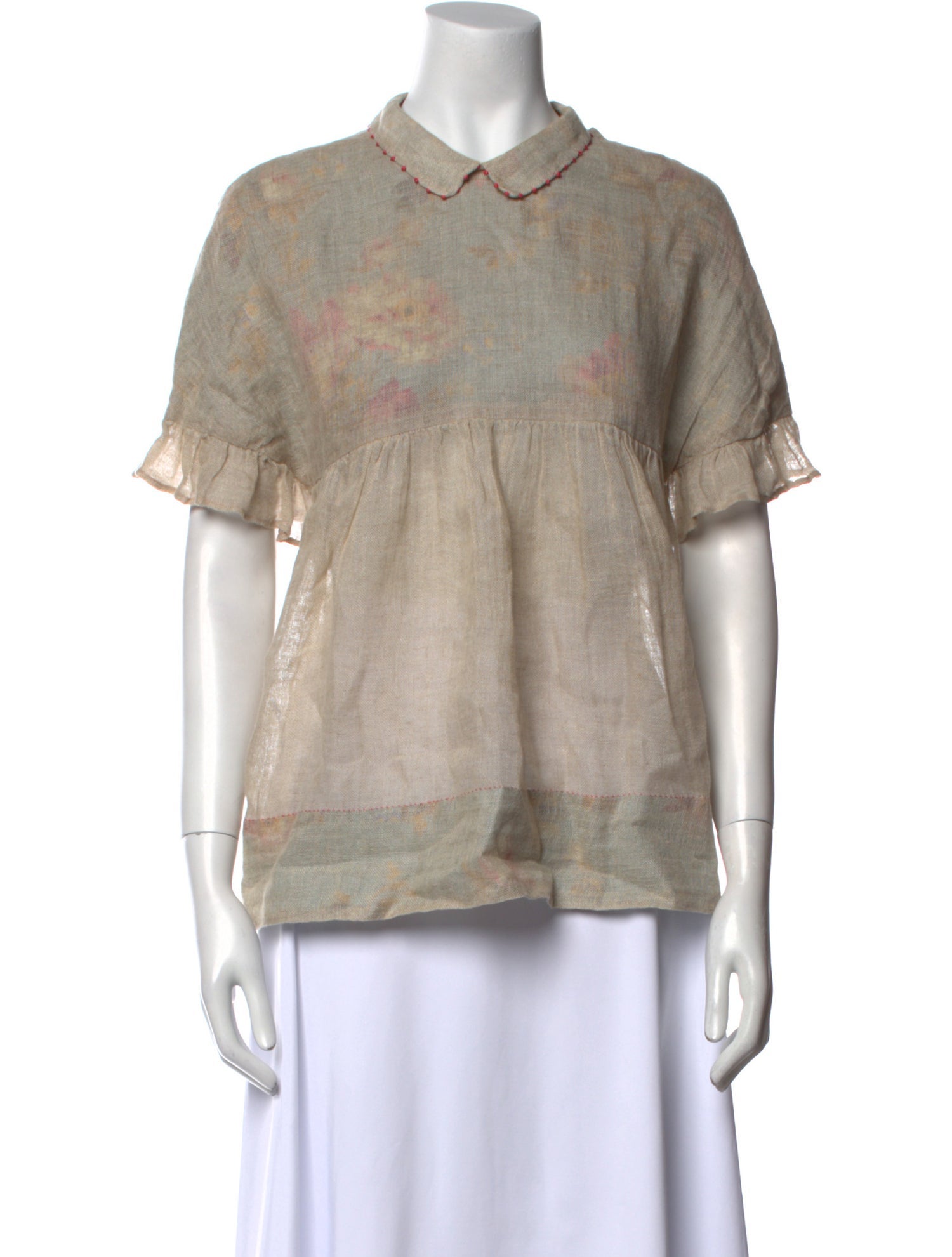 Péro Linen Printed Top
