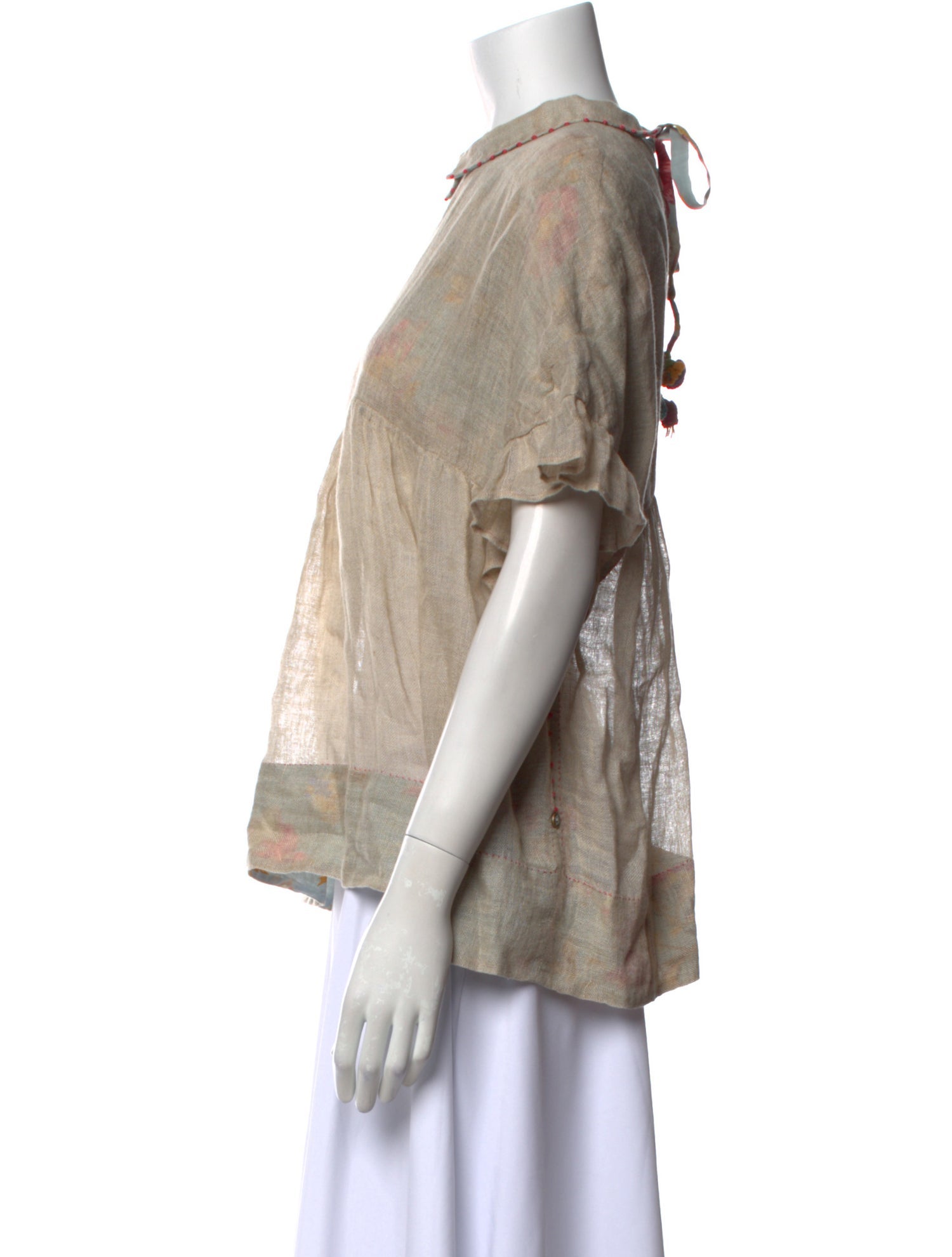 Péro Linen Printed Top