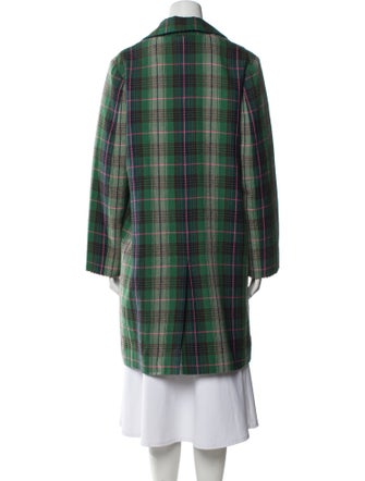 Péro Plaid Print Trench Coat