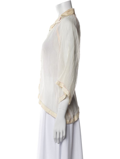 Péro Three-Quarter Sleeve Button-Up Top