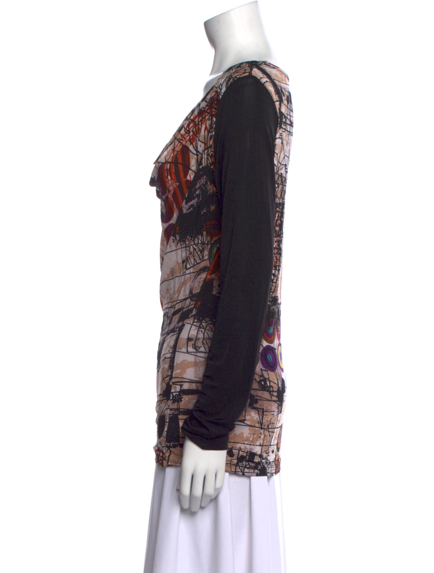 Peruzzi Printed Cowl Neck Blouse