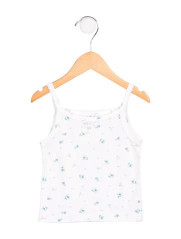 Petit Bateau Girls' Sleeveless Floral Print Top