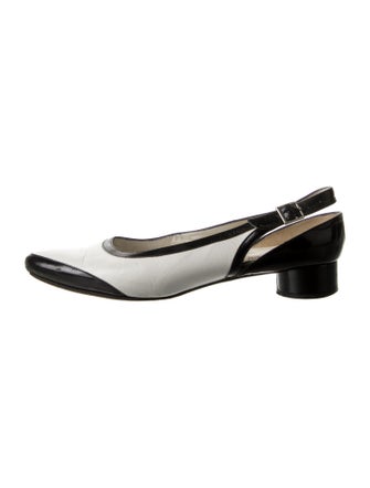 Peter Fox Leather Colorblock Pattern Slingback Flats