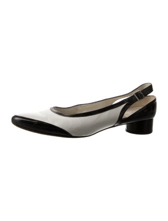 Peter Fox Leather Colorblock Pattern Slingback Flats