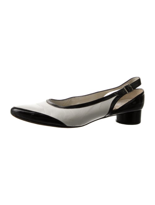 Peter Fox Leather Colorblock Pattern Slingback Flats
