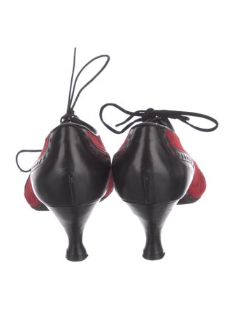 Peter Fox Suede Colorblock Pattern Pumps