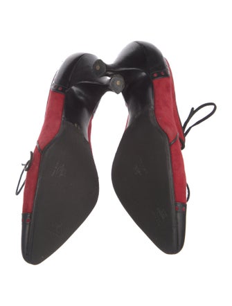 Peter Fox Suede Colorblock Pattern Pumps