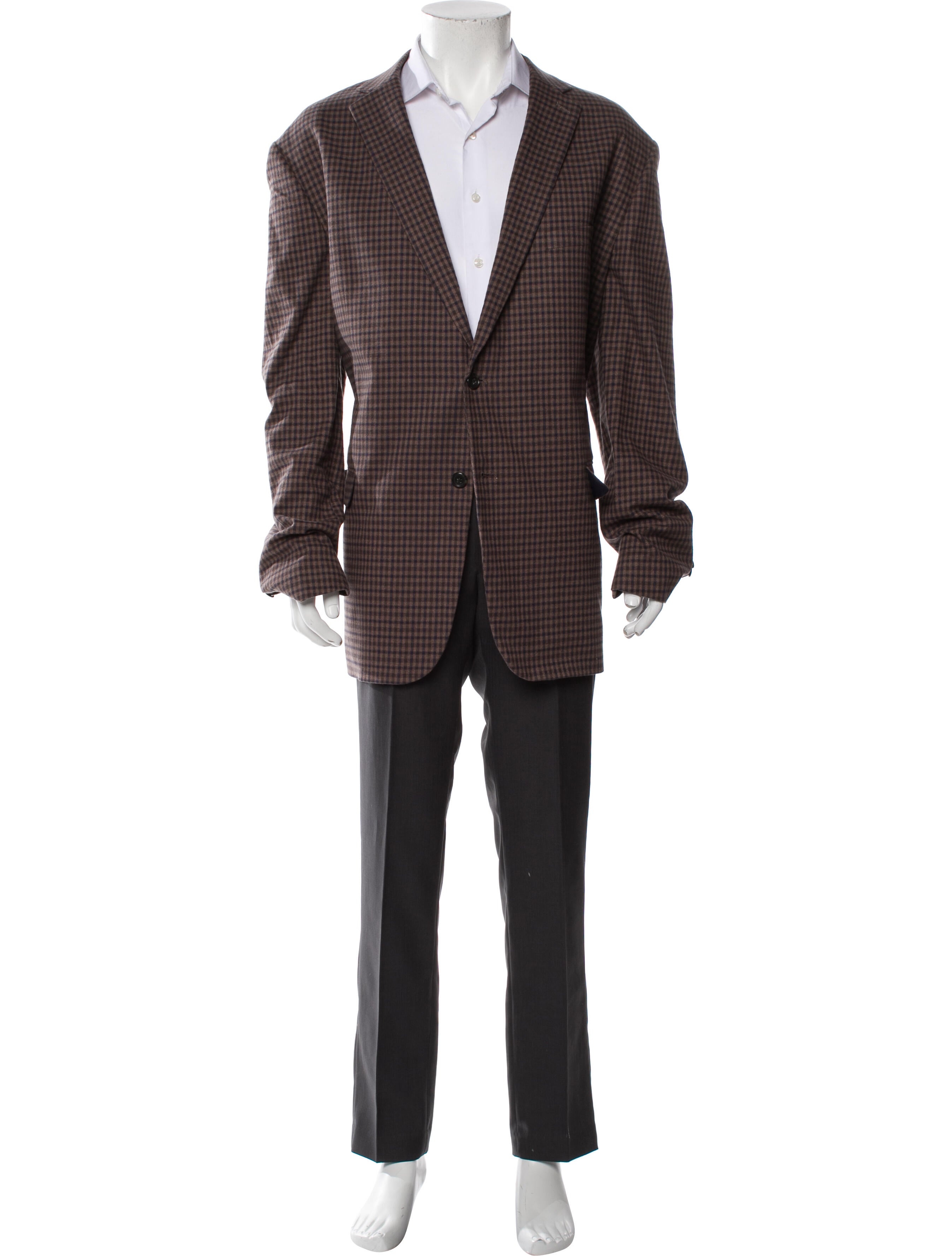 Paul Fredrick Plaid Print Blazer