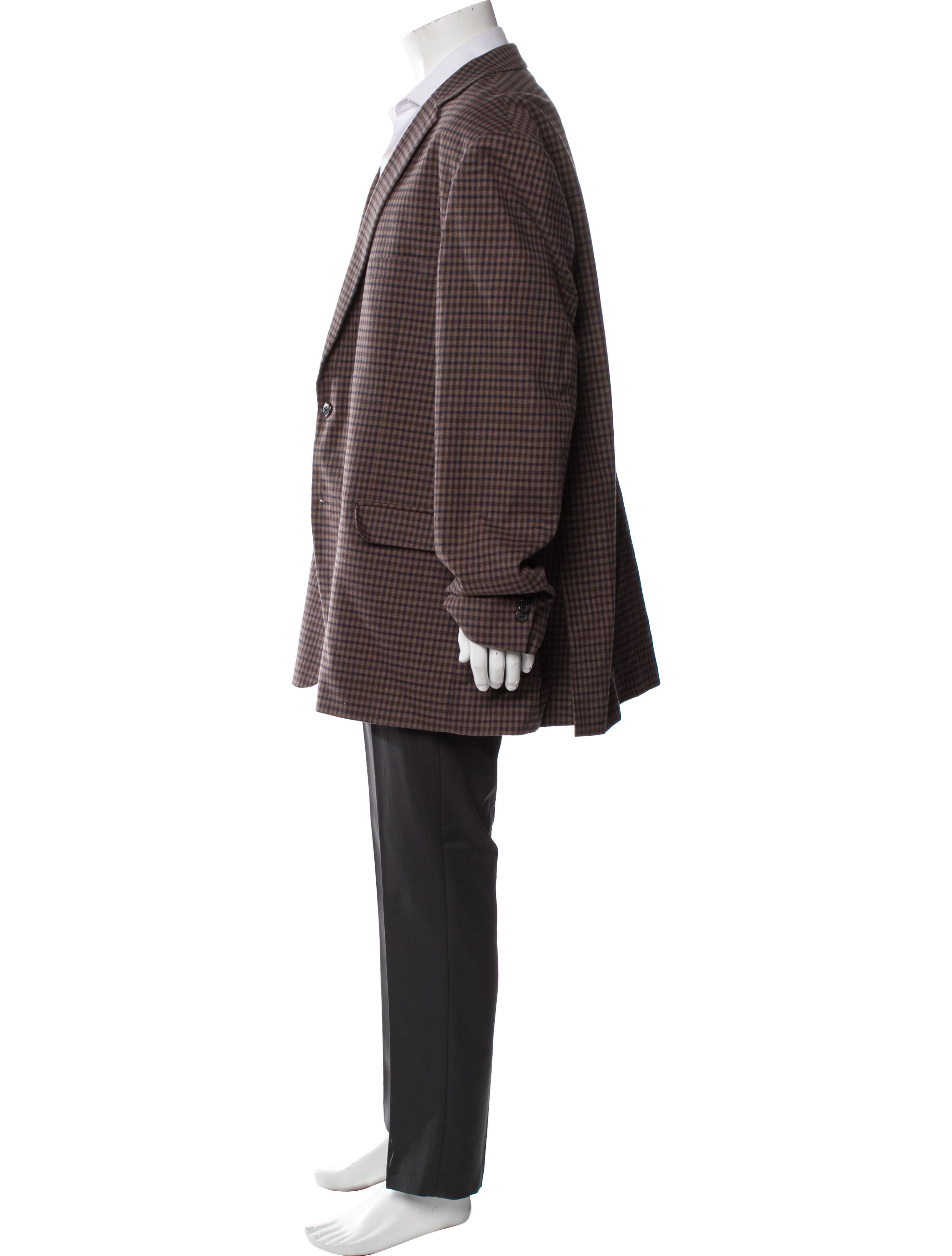 Paul Fredrick Plaid Print Blazer