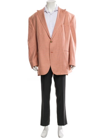 Paul Fredrick Houndstooth Print Blazer