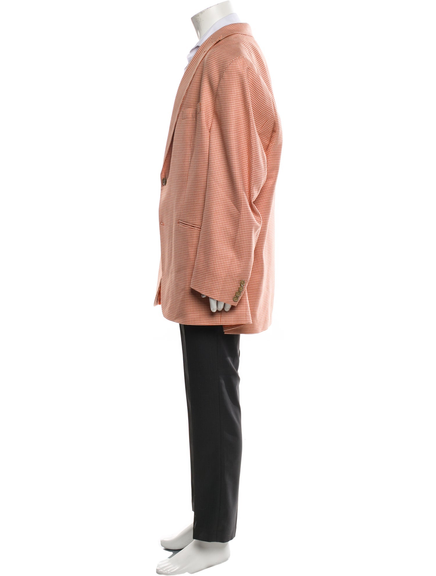 Paul Fredrick Houndstooth Print Blazer