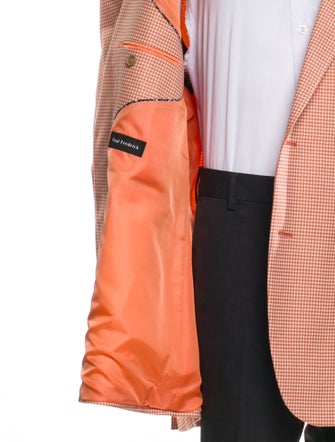 Paul Fredrick Houndstooth Print Blazer