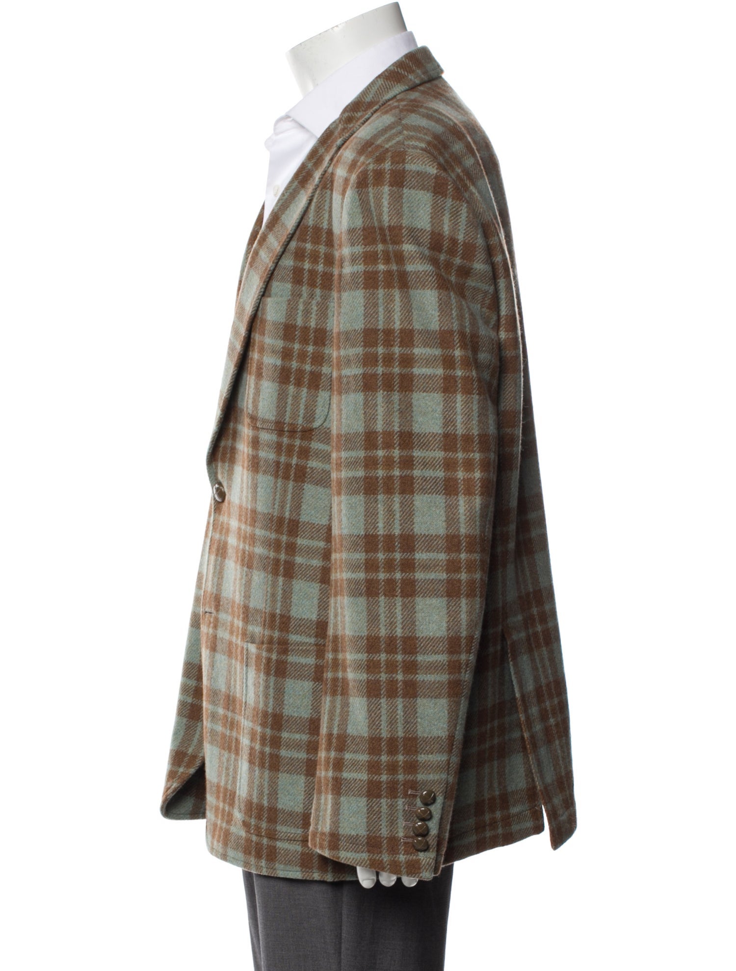 Paul Fredrick Wool Plaid Print Sport Coat