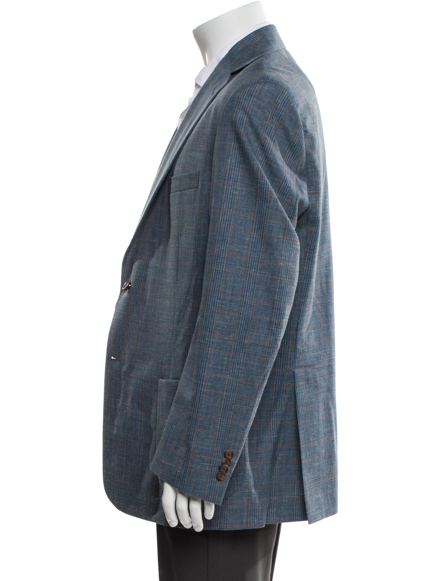Paul Fredrick Wool Plaid Print Blazer w/ Tags