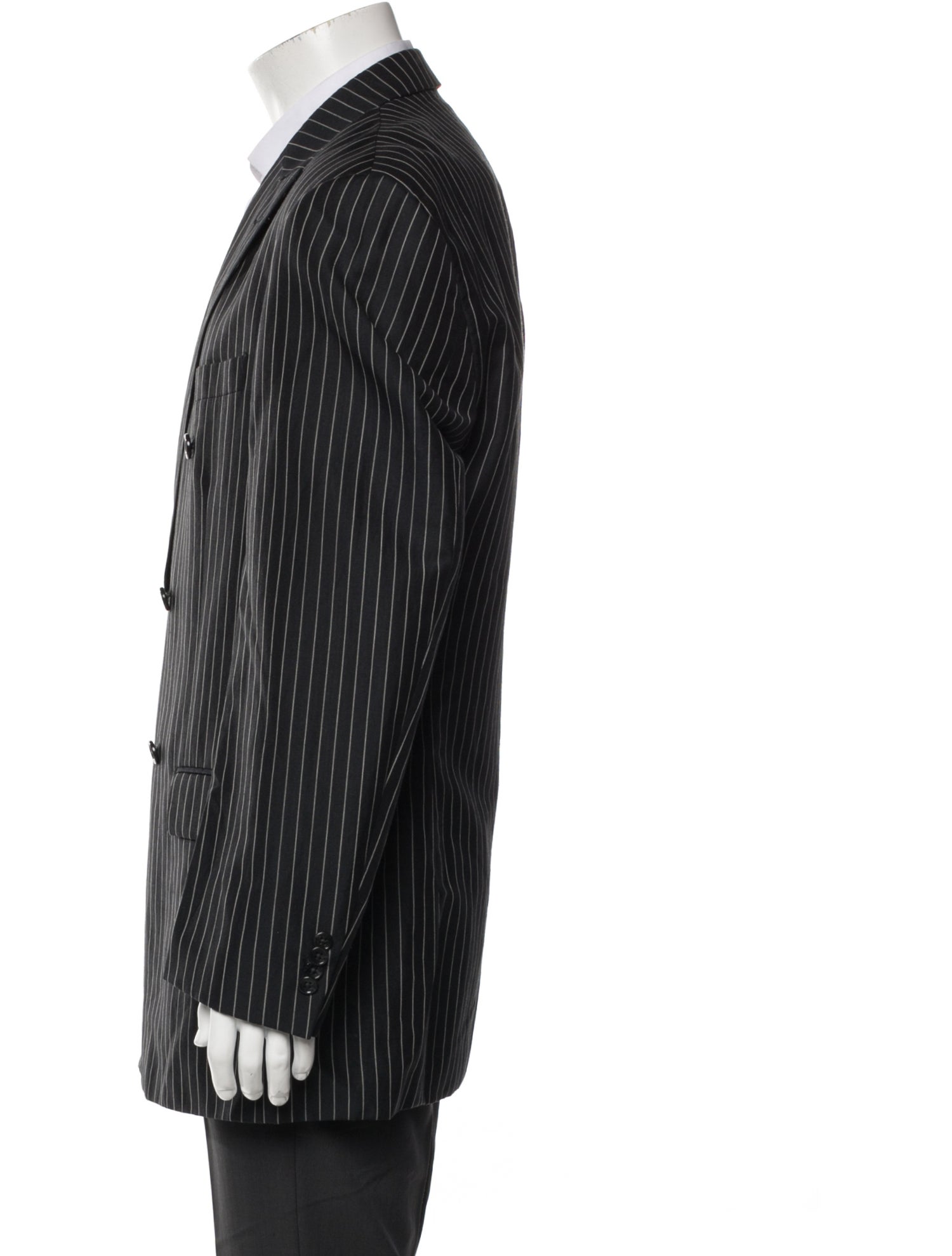 Paul Fredrick Linen Striped Blazer