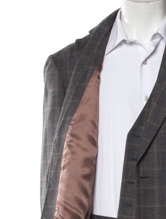Paul Fredrick Wool Plaid Print Three-Piece Suit