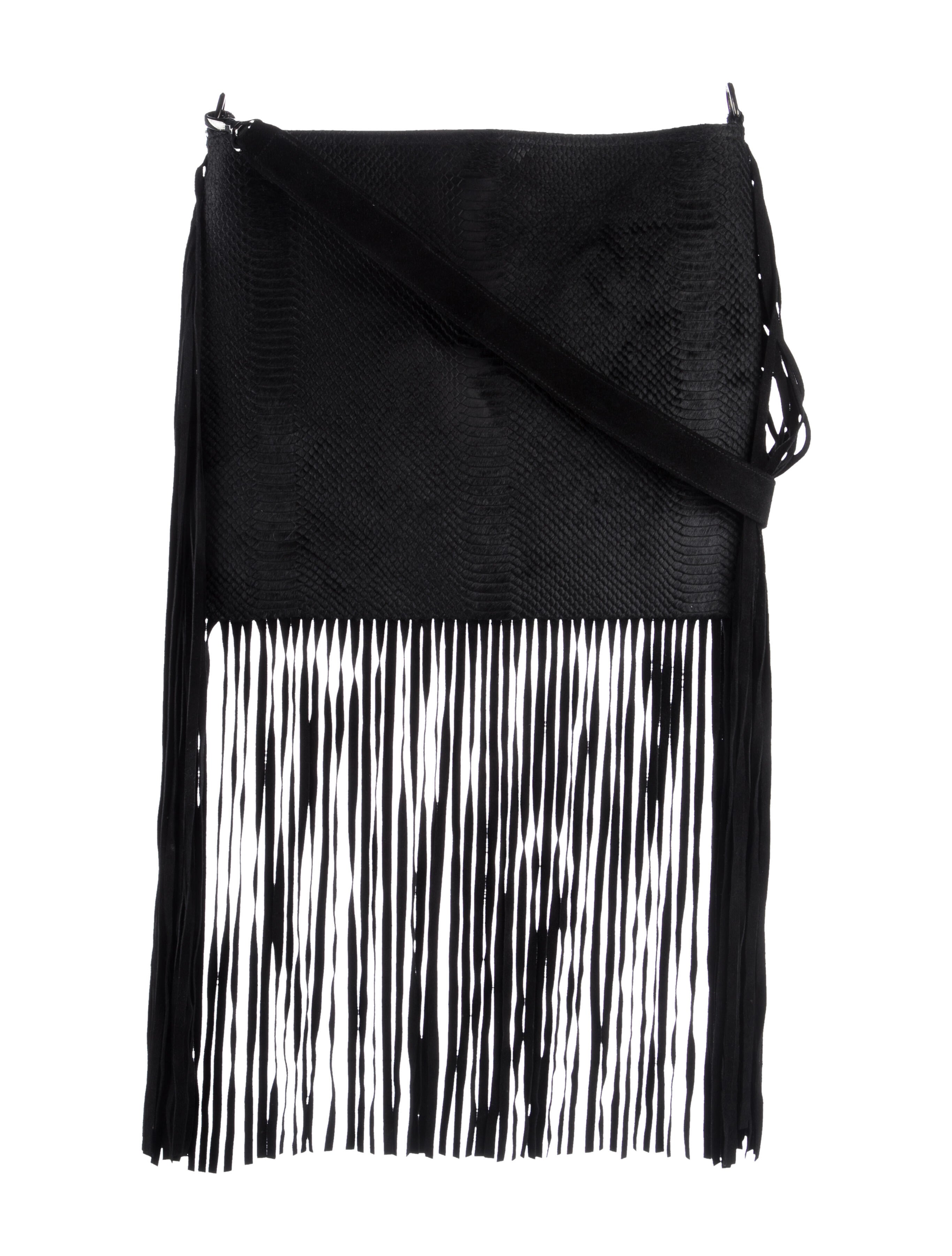 The Perfext Ponyhair Fringe Shoulder Bag Black Shoulder Bags