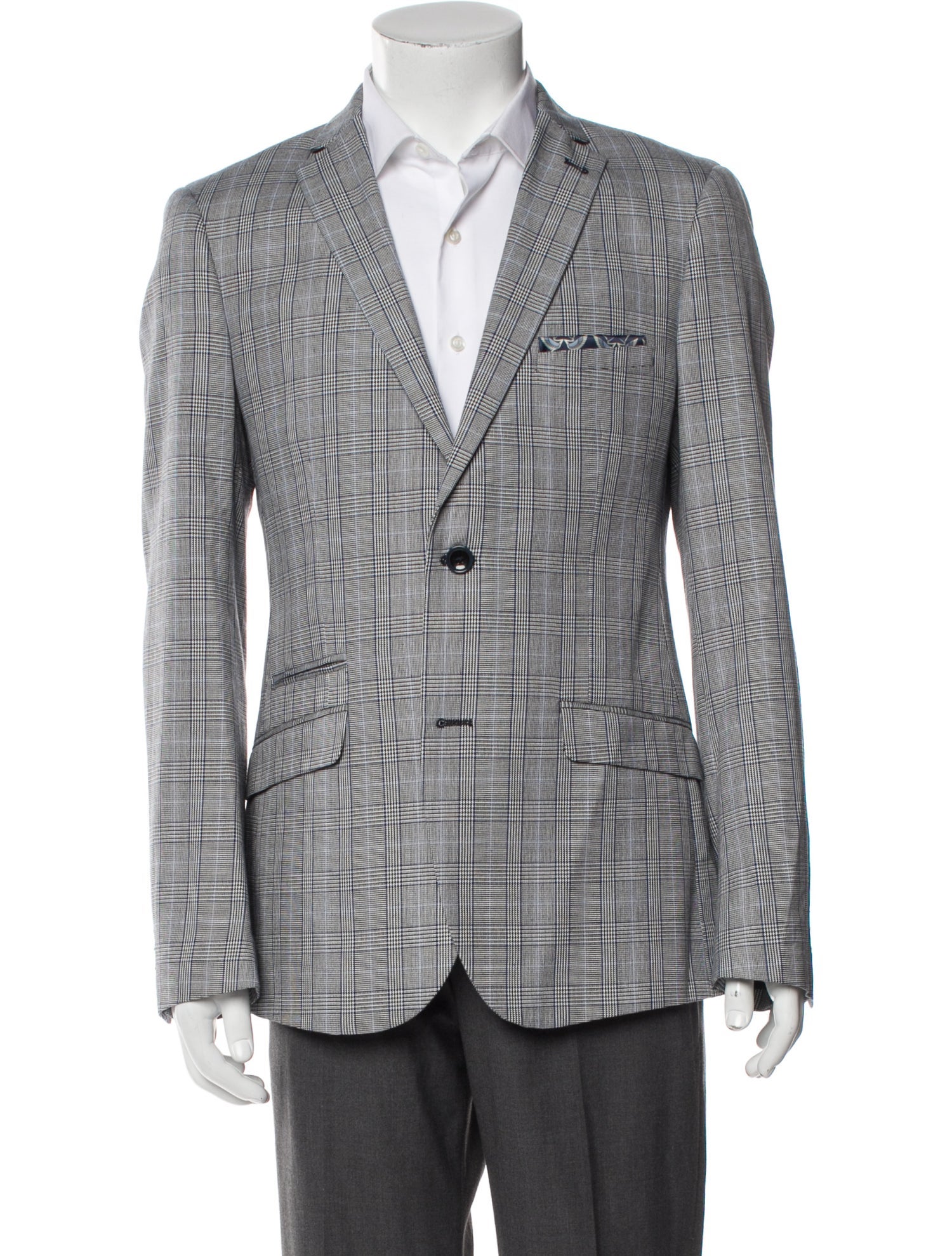 Paisley & Gray Plaid Print Blazer