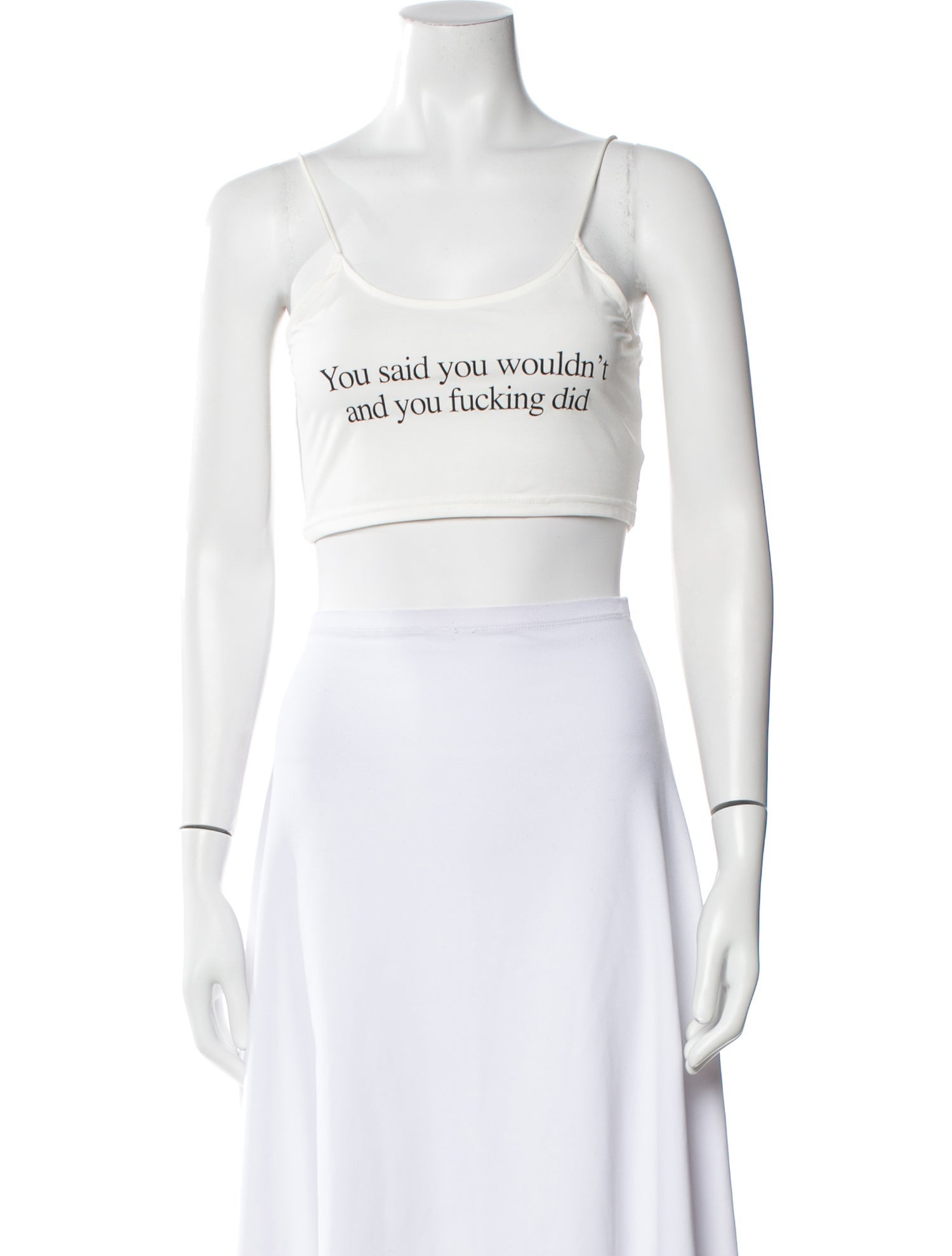 Praying Graphic Print Scoop Neck Crop Top