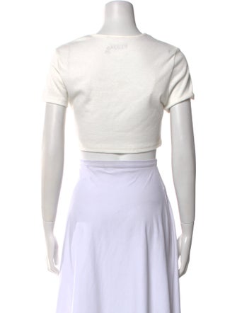 Praying Graphic Print Crew Neck Crop Top