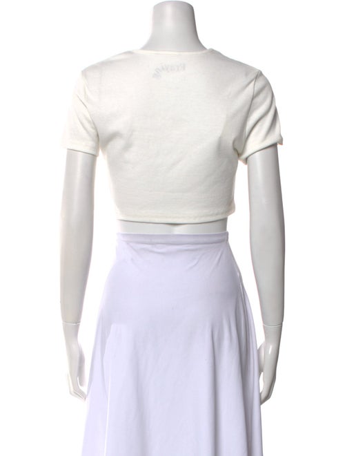 Praying Graphic Print Crew Neck Crop Top