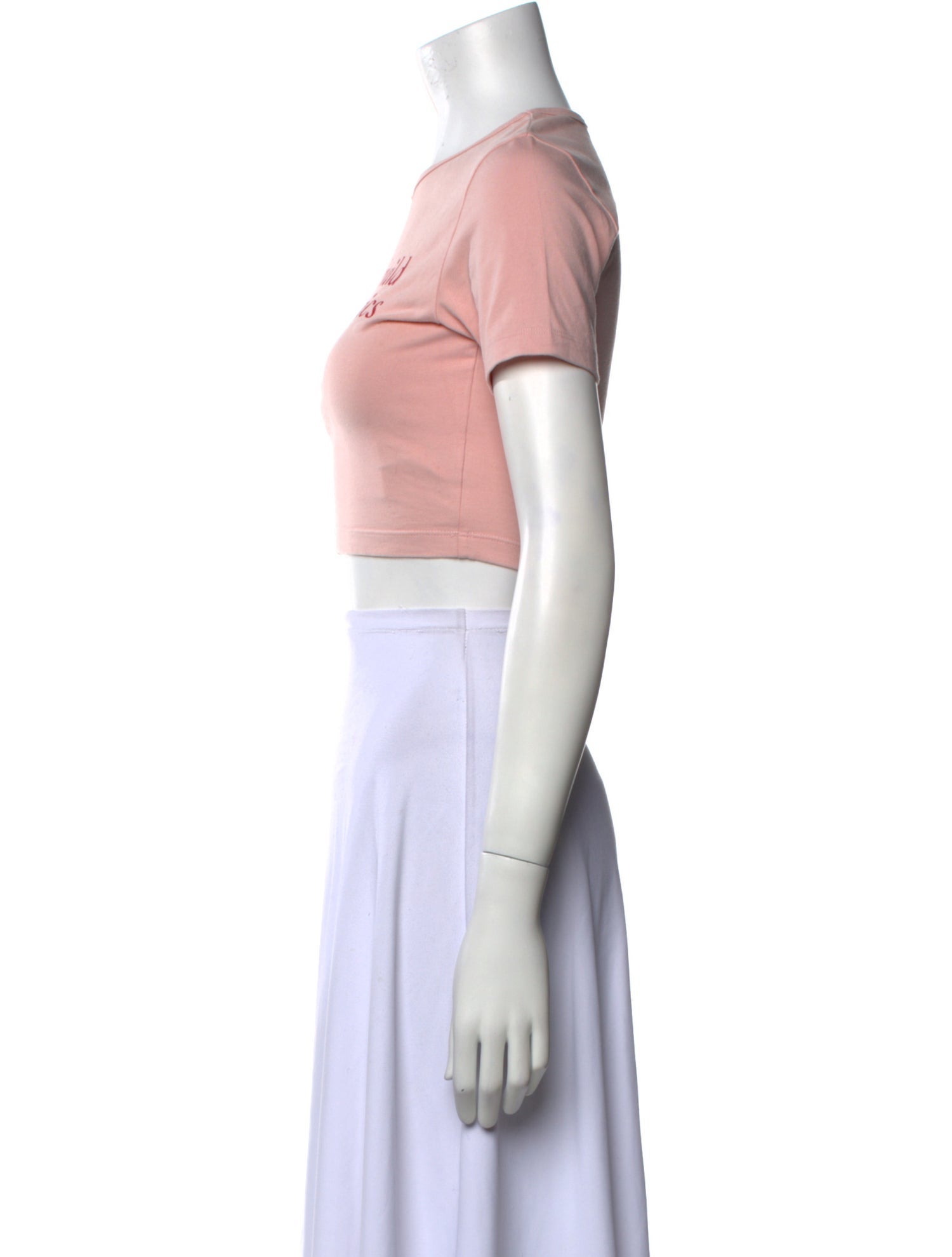 Praying Graphic Print Crew Neck Crop Top