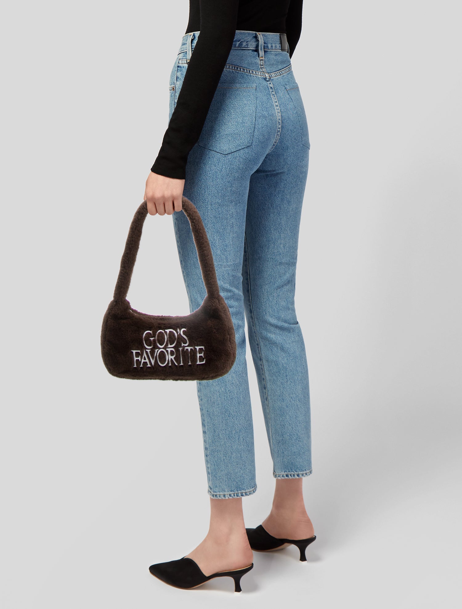 Praying Faux Fur Shoulder Bag