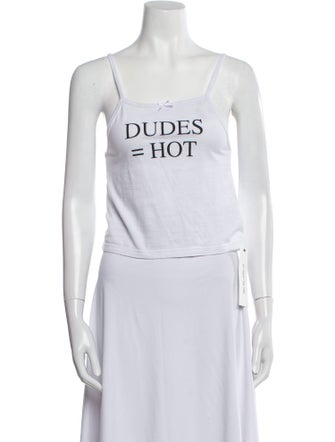 Praying Graphic Print Square Neckline Top