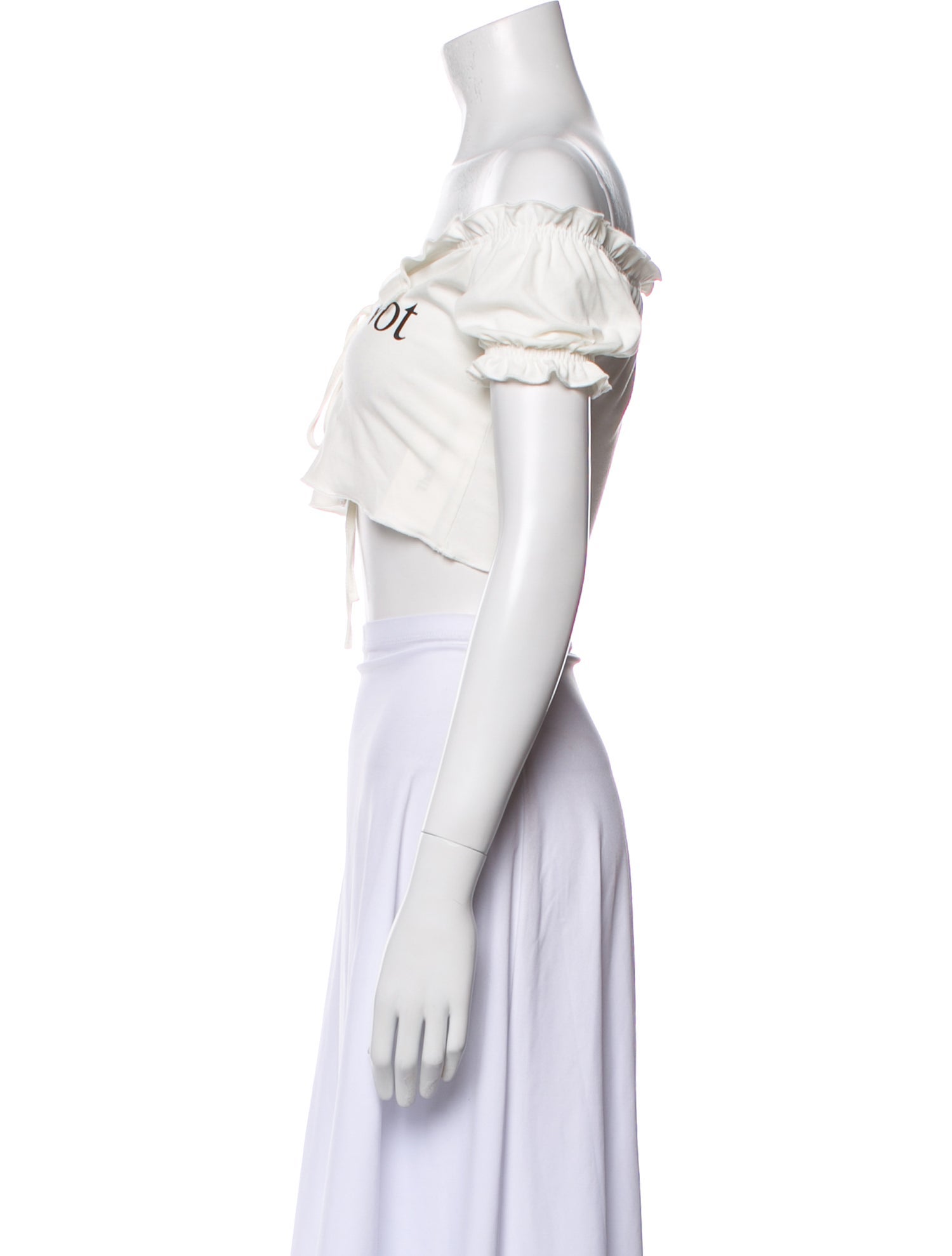 Praying Off-The-Shoulder Short Sleeve Crop Top