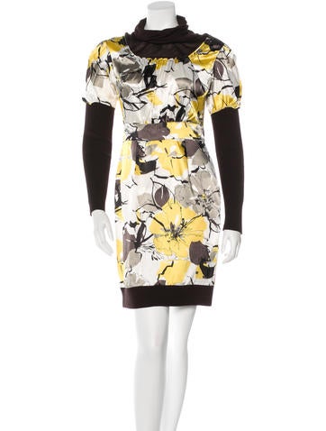 Philosophy di Alberta Ferretti Floral Turtleneck Dress
