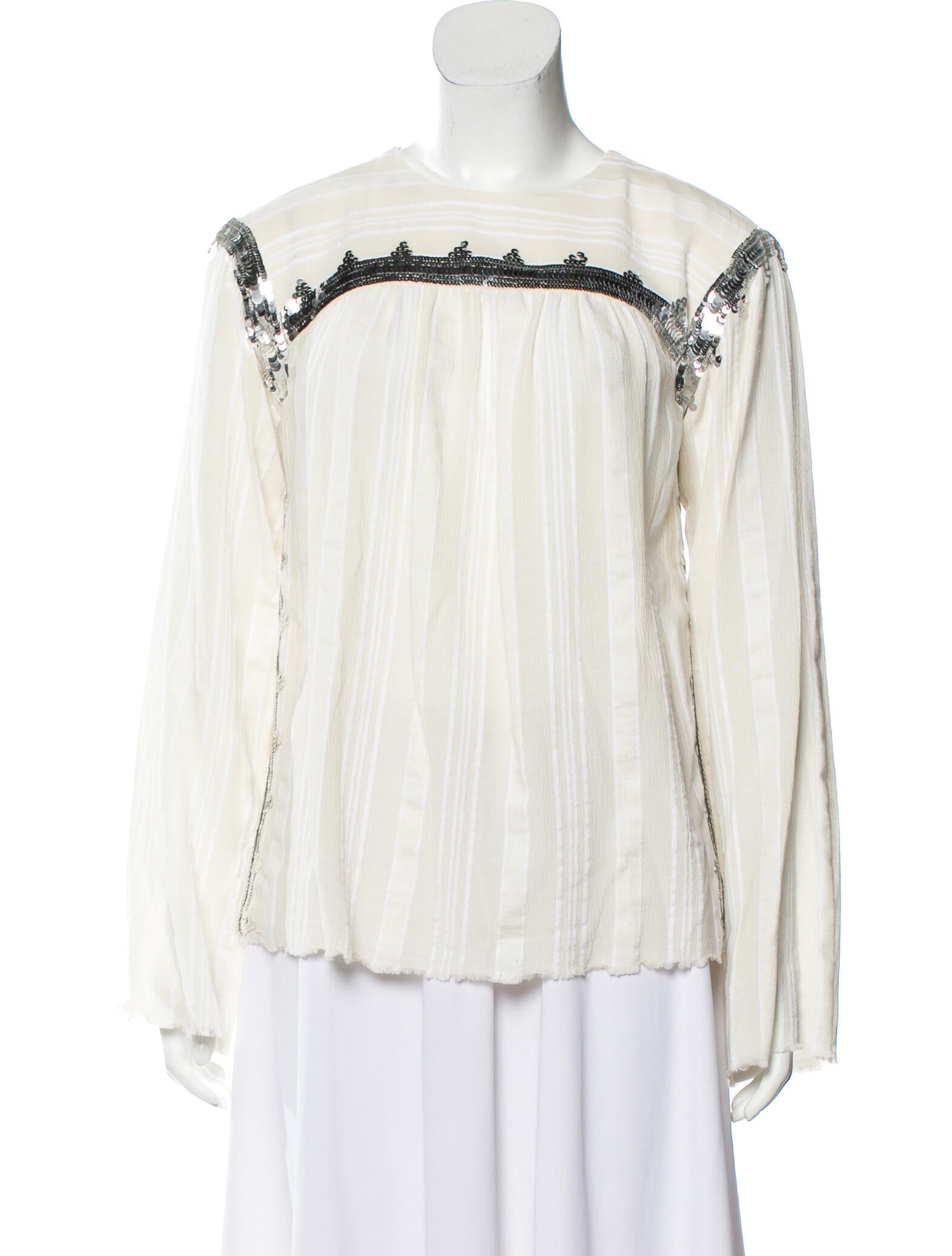 Philosophy di Alberta Ferretti Crew Neck Long Sleeve Blouse w/ Tags