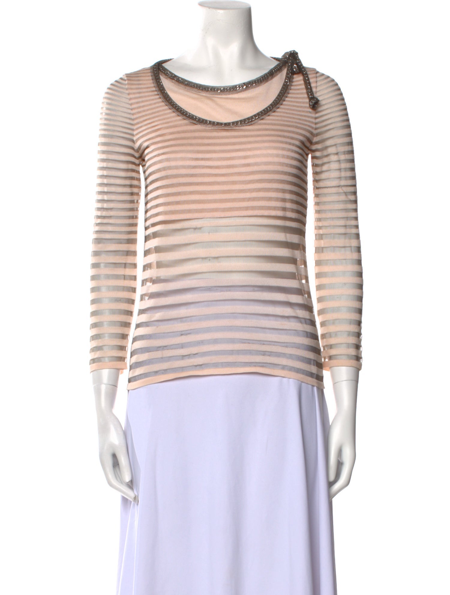 Philosophy di Alberta Ferretti Striped Scoop Neck Top