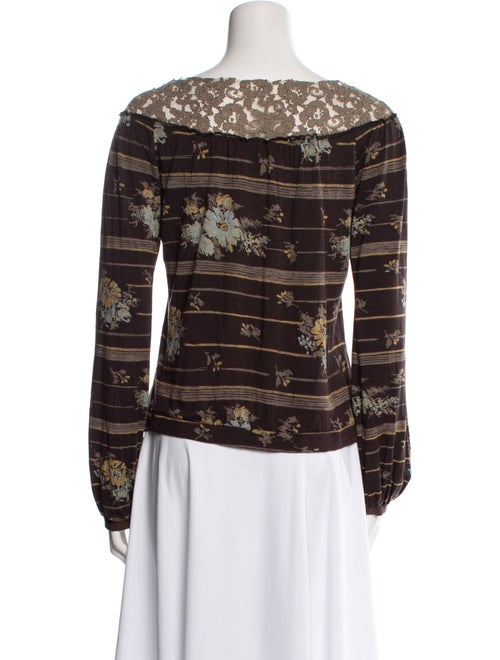 Philosophy di Alberta Ferretti Printed Bateau Neckline Top