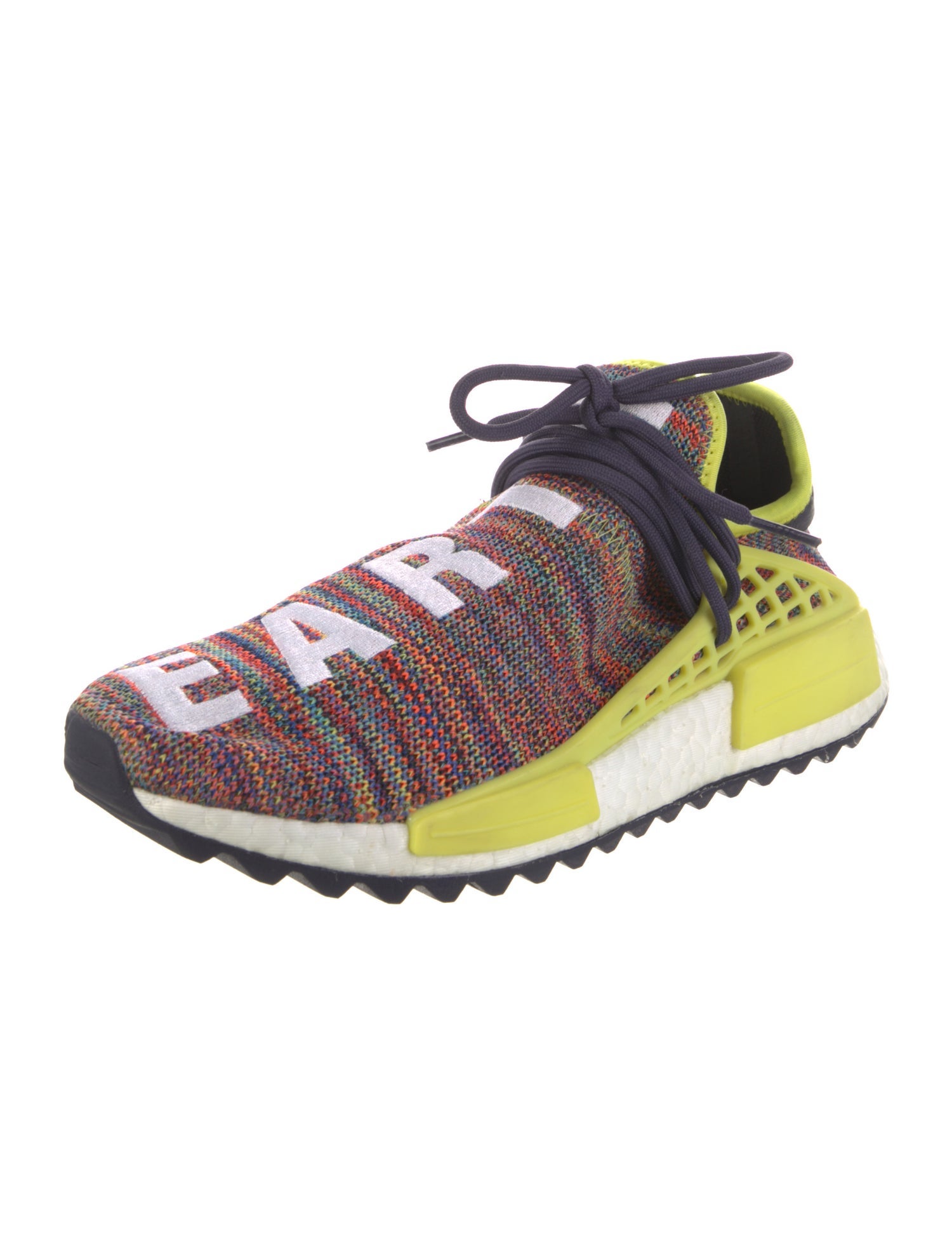 Pharrell Williams x Adidas Printed Embroidered Accent Athletic Sneakers
