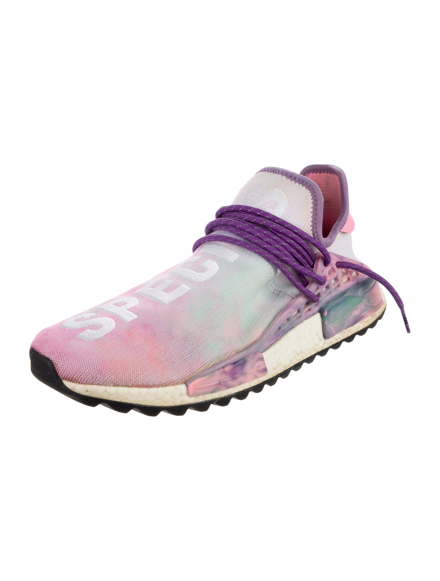 Pharrell Williams x Adidas Tie-Dye Print Embroidered Accent Sneakers