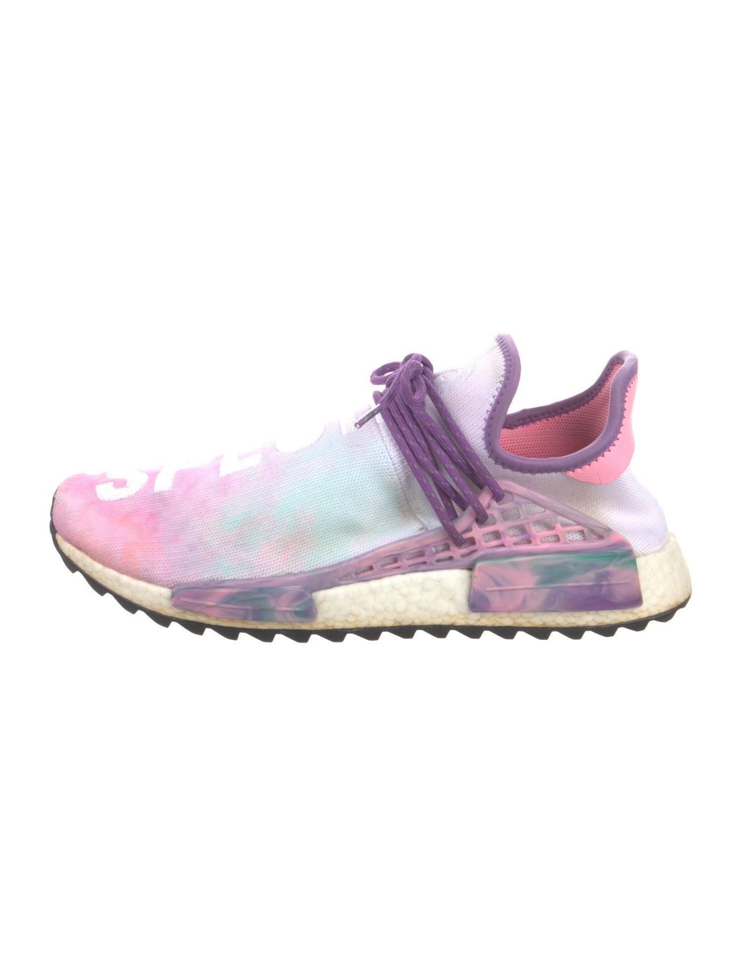 Pharrell Williams x Adidas Tie-Dye Print Embroidered Accent Sneakers