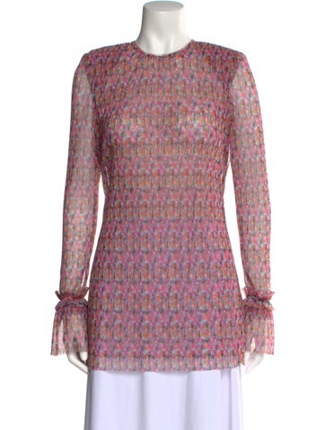 Philosophy di Lorenzo Serafini Tops Floral Print Crew Neck Tunic Us8, It44 | M