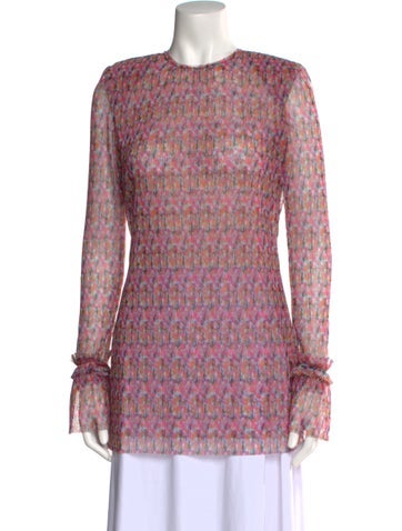 Philosophy di Lorenzo Serafini Tops Floral Print Crew Neck Tunic Us4, It40 | S