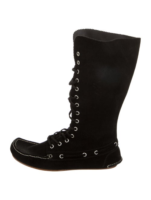 Philosophy di Lorenzo Serafini Suede Scalloped Accent Lace-Up Boots