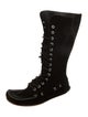 Philosophy di Lorenzo Serafini Suede Scalloped Accent Lace-Up Boots