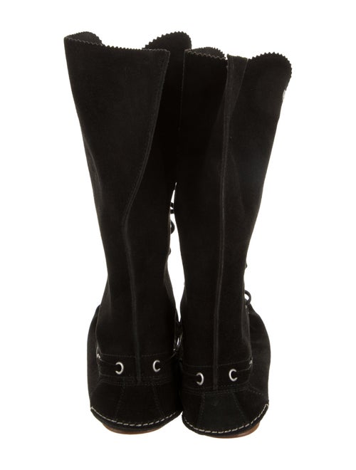 Philosophy di Lorenzo Serafini Suede Scalloped Accent Lace-Up Boots