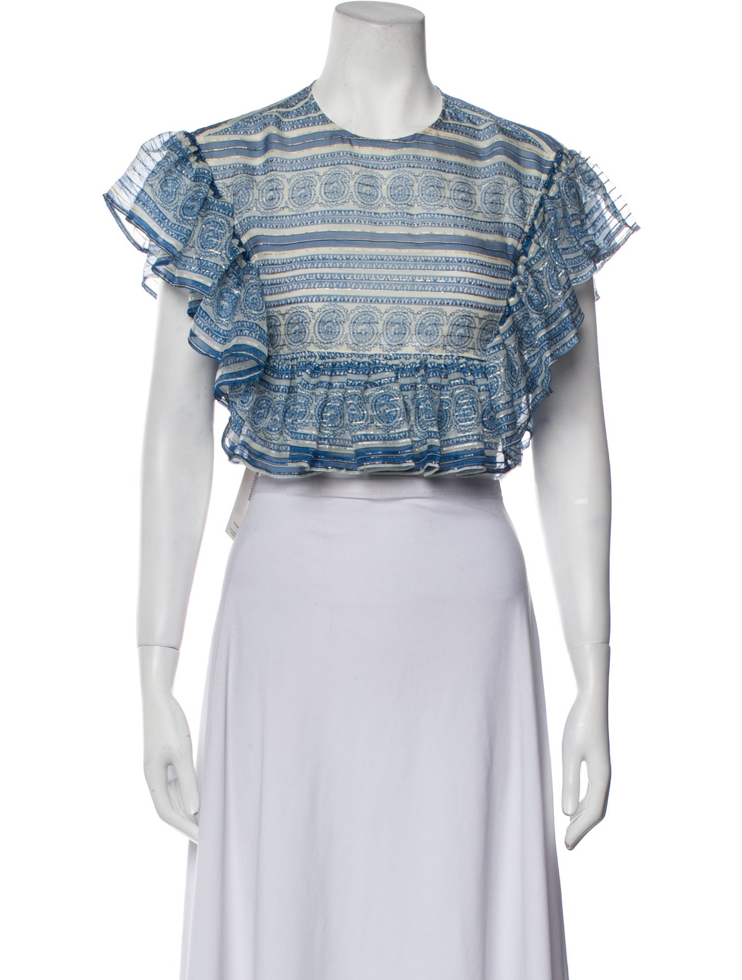 Philosophy di Lorenzo Serafini Silk Printed Crop Top