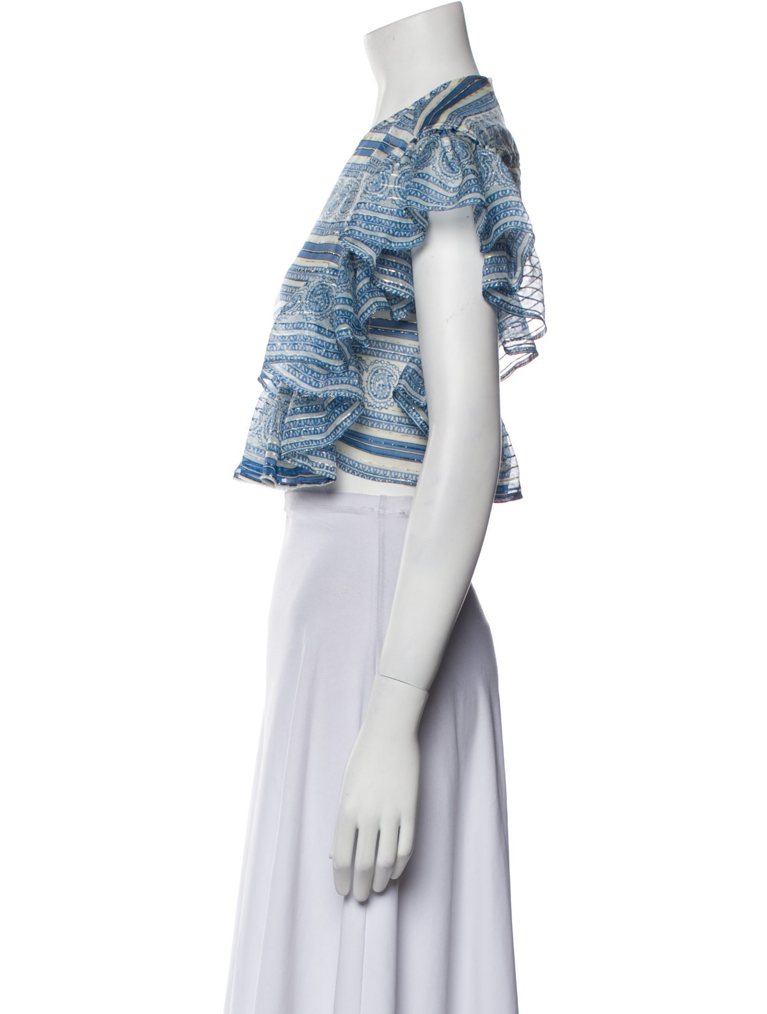 Philosophy di Lorenzo Serafini Silk Printed Crop Top