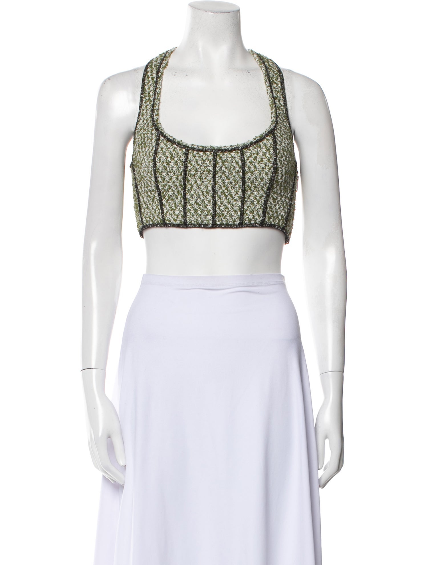 Philosophy di Lorenzo Serafini Printed Square Neckline Crop Top