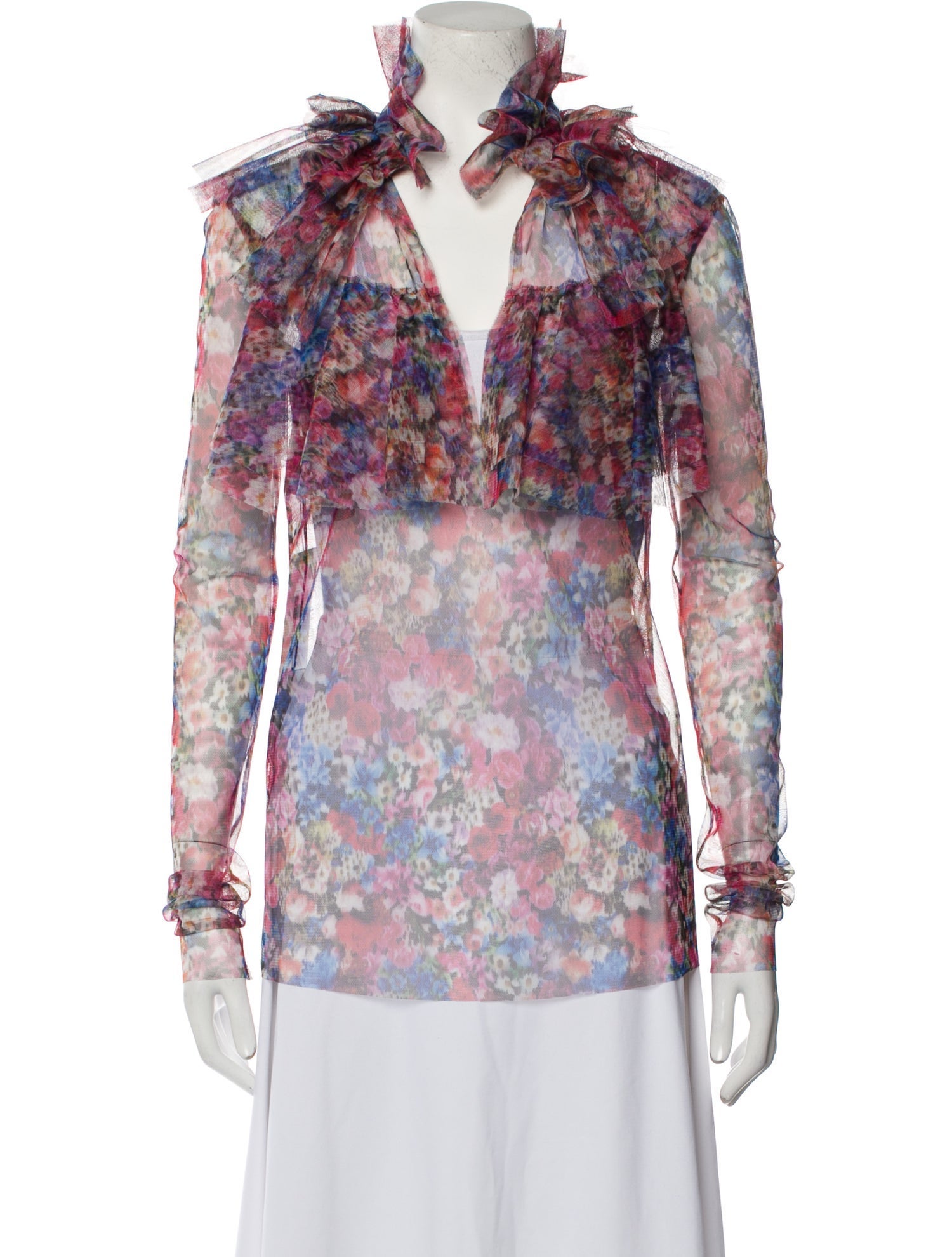 Philosophy di Lorenzo Serafini Floral Print V-Neck Blouse w/ Tags