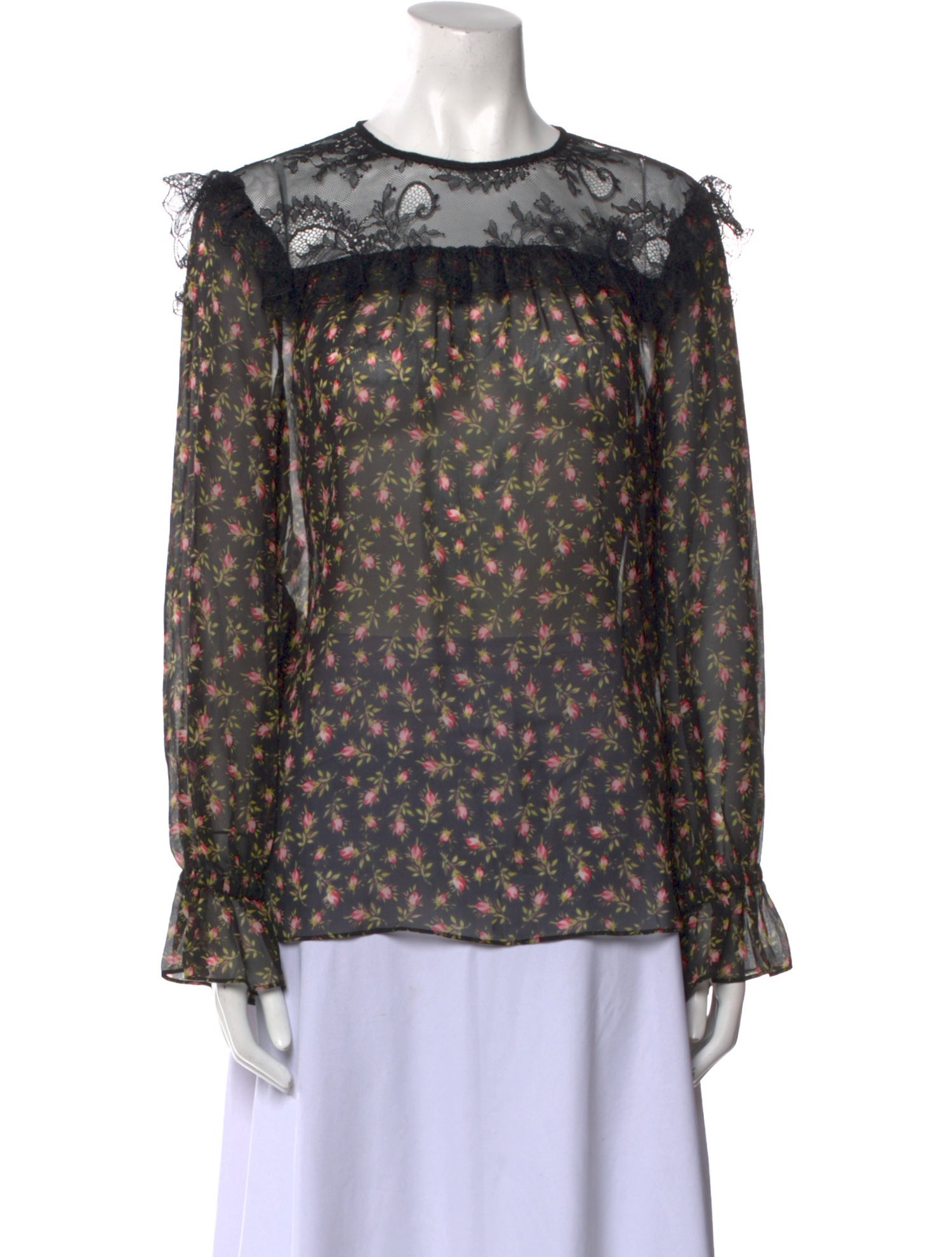 Philosophy di Lorenzo Serafini Floral Print Crew Neck Blouse