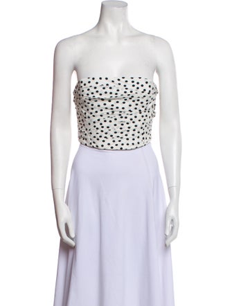 Philosophy di Lorenzo Serafini Polka Dot Print Strapless Crop Top